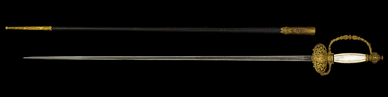 S000011_French_Judge_Smallsword_Full_Obverse_Next_to_Scabbard
