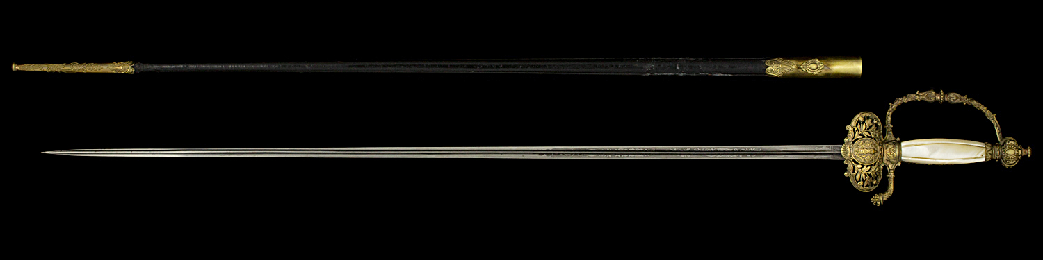 S000012_French_Judge_Smallsword_Full_Obverse_Next_to_Scabbard