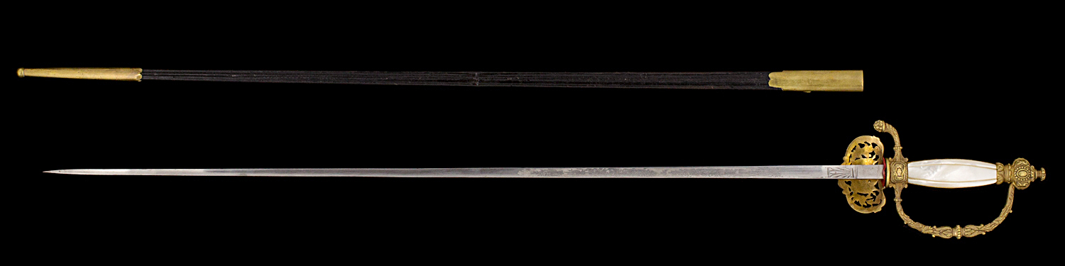 S000040_French_St-Etienne_Smallsword_Full_Reverse_Next_to_Scabbard