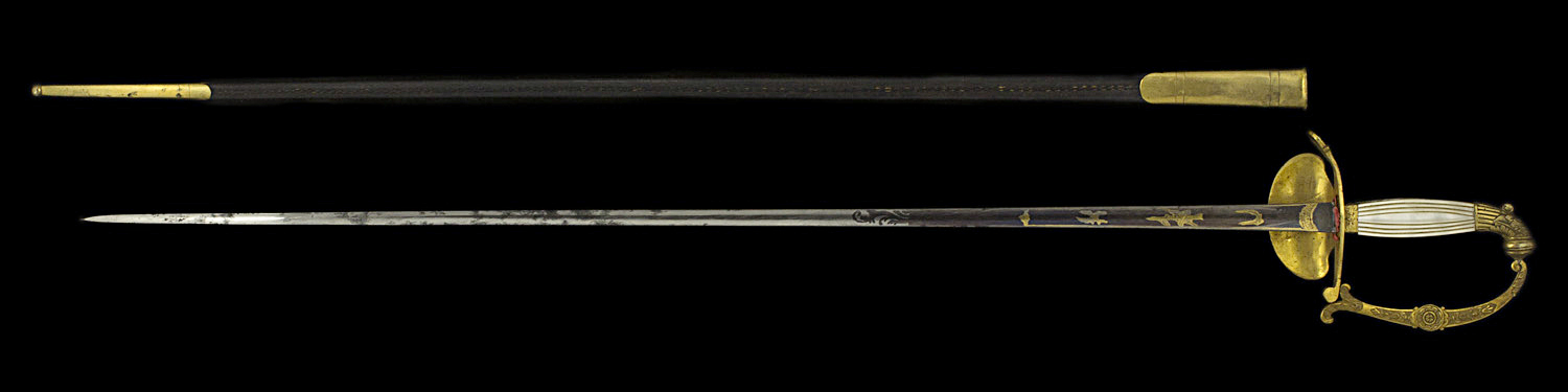 S000141_Belgian_Court_Sword_Full_Reverse_Next_to_Scabbard